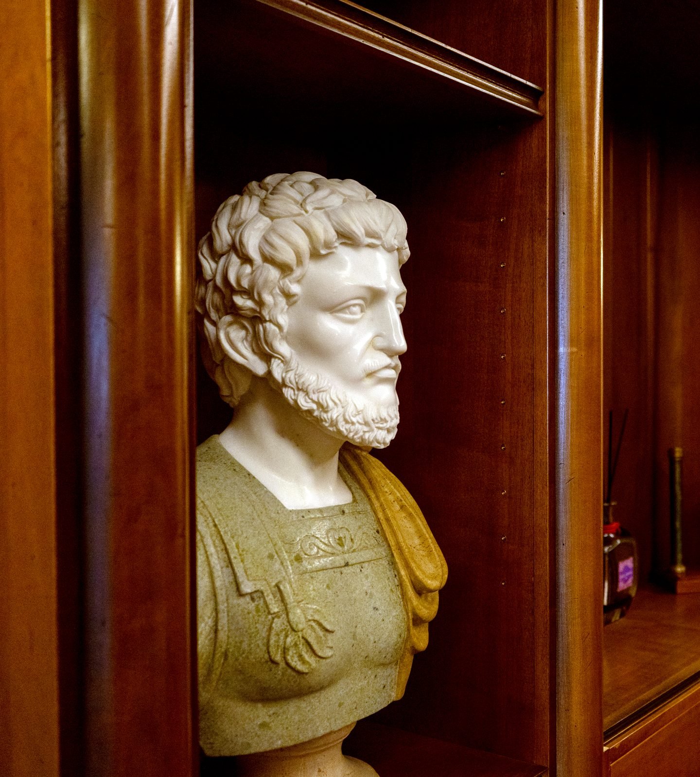 Marble bust in the library