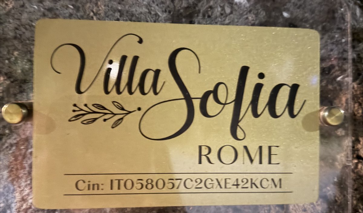Villa Sofia plaque at the entrance